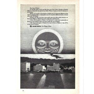 Eastern Airlines Sun Miami Anthropomorphic Advertisement 1970s Print Ad 9 in